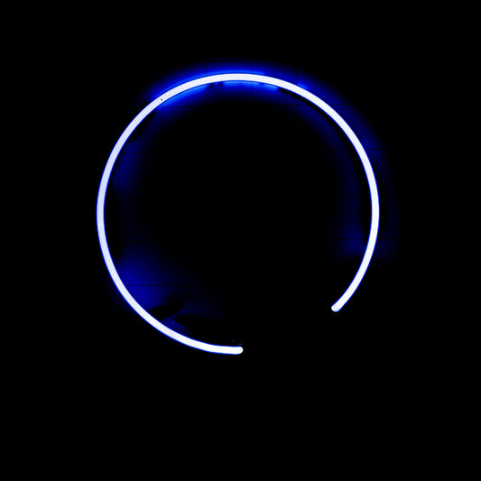 Partial Blue Ring/Circle for Unknown Replacement Tube - Neon Sign Part Used