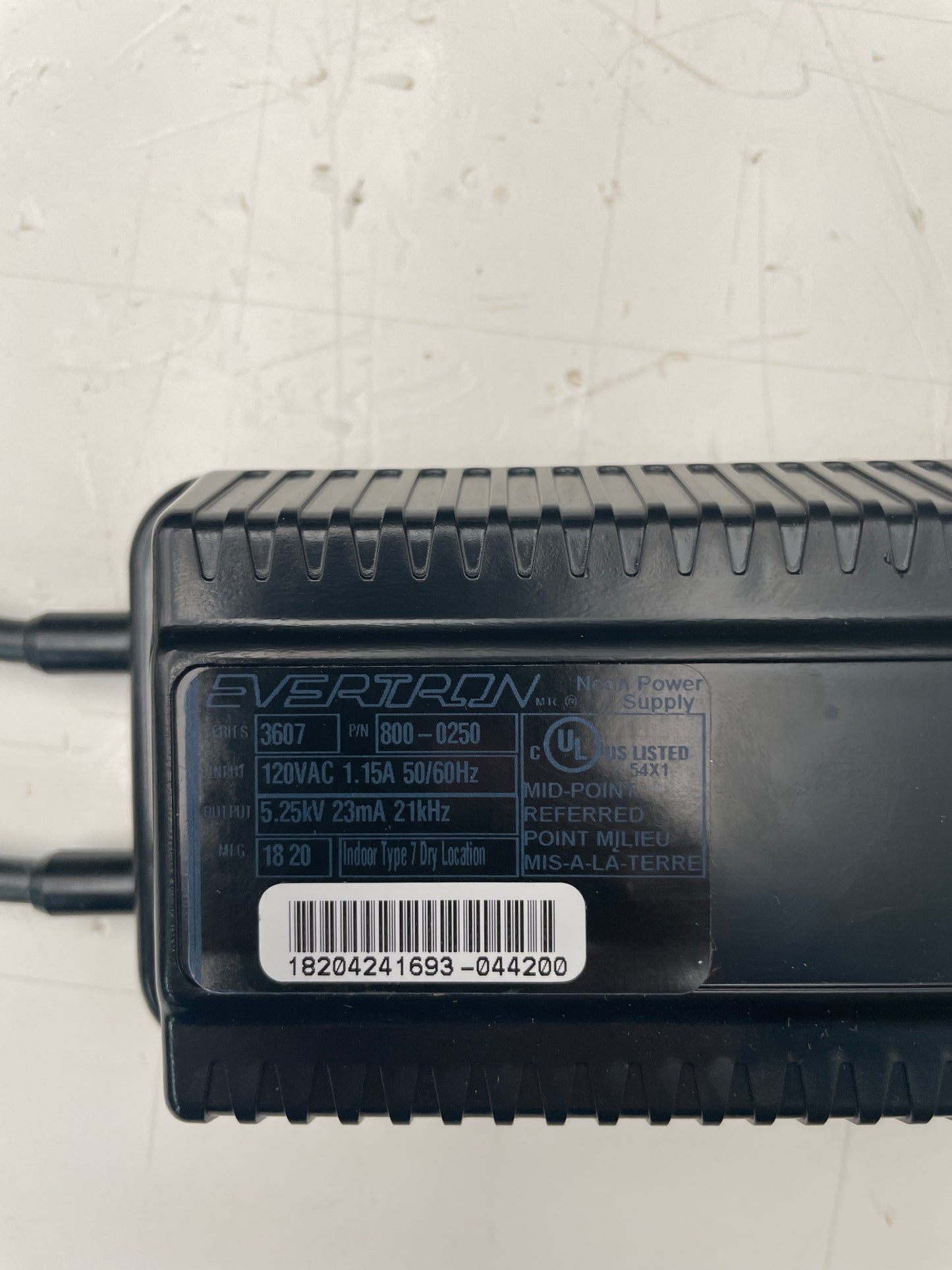 Evertron 3607 Electronic Neon Sign Replacement Transformer – 5.25Kv