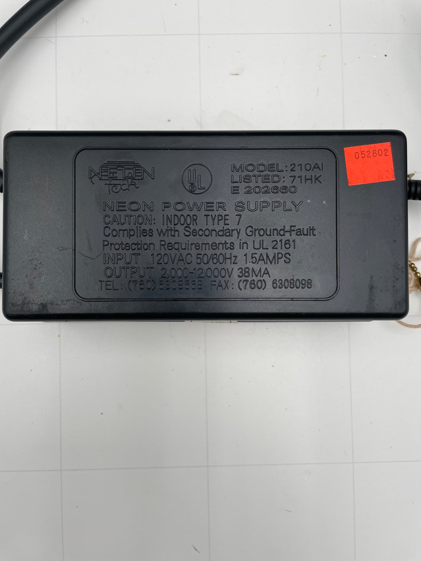 Neon Tech Electronic Neon Sign Replacement Transformer – 12Kv
