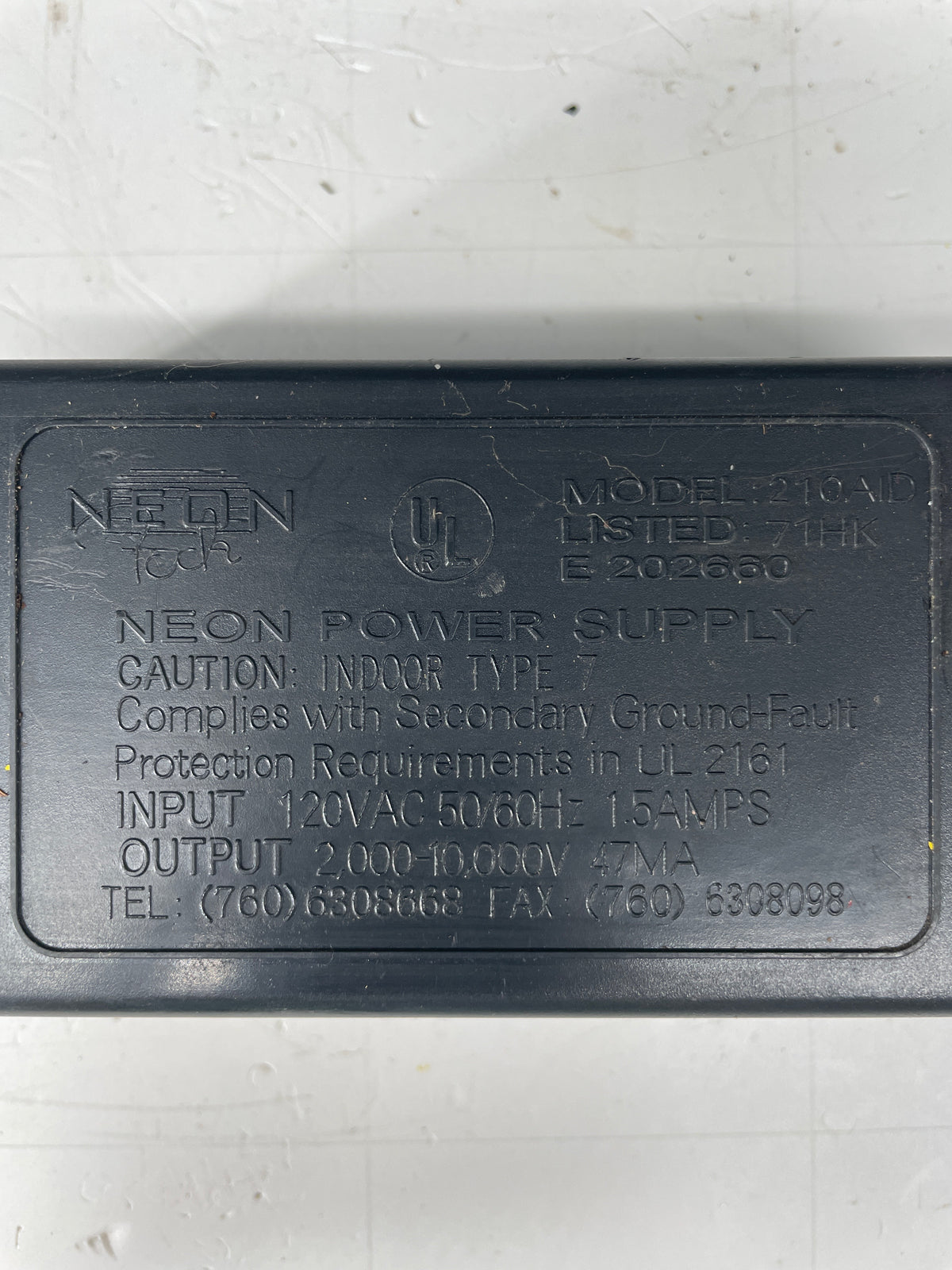 Neon Tech Electronic Neon Sign Replacement Transformer – 2-10Kv IEC Plug