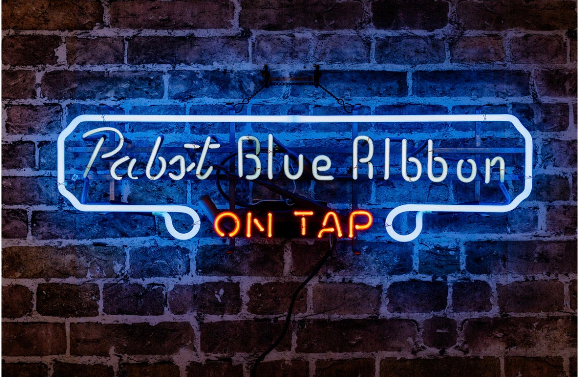 lue Ribbon Single Stroke Word unit for Vintage Pabst Blue Ribbon Replacement Tube - Neon Sign Part