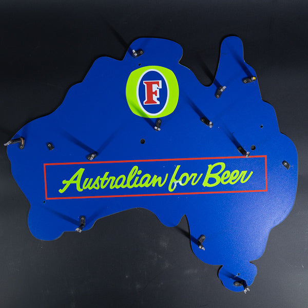 Fosters Australian for Beer Neon Sign Plastic Replacement Panel