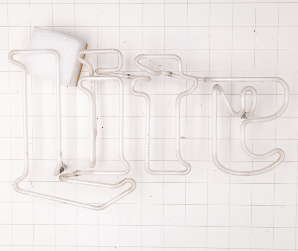 Lite Single Stroke Word unit with Vertical Electrodes for Large Miller Replacement Tube - Neon Sign Part Used