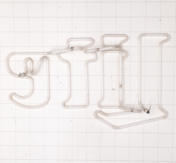 Lite Single Stroke Word unit with Vertical Electrodes for Large Miller Replacement Tube - Neon Sign Part Used