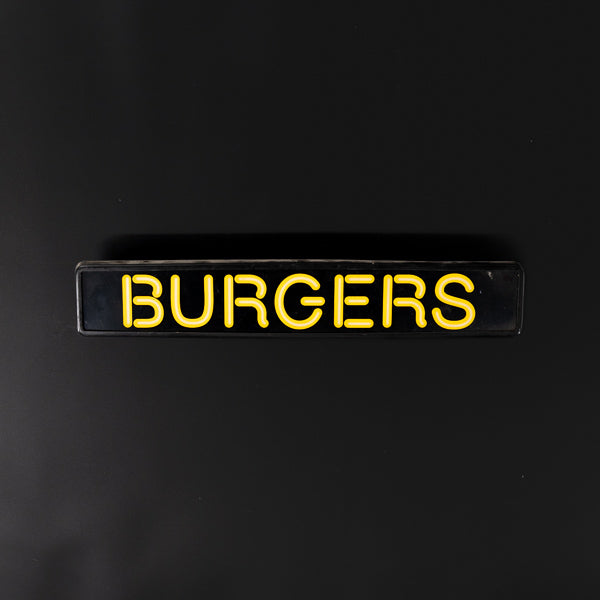 BURGERS Plastic Housing & Neon Sign Plastic Replacement Panel