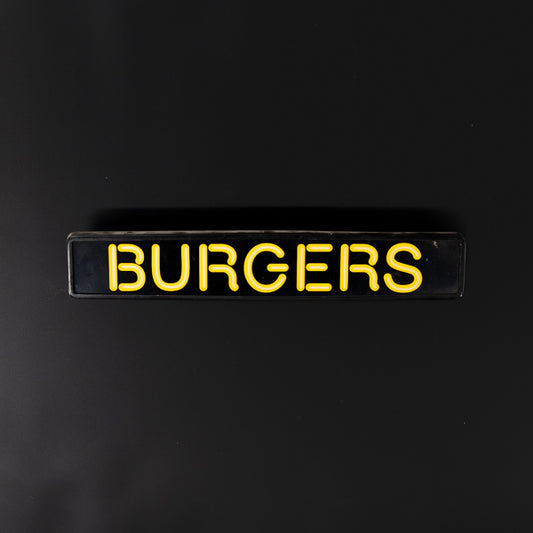 BURGERS Plastic Housing & Neon Sign Plastic Replacement Panel