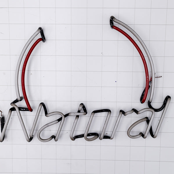 Natural Light Single Stroke Word unit with border Replacement Tube - Neon Sign Part Used