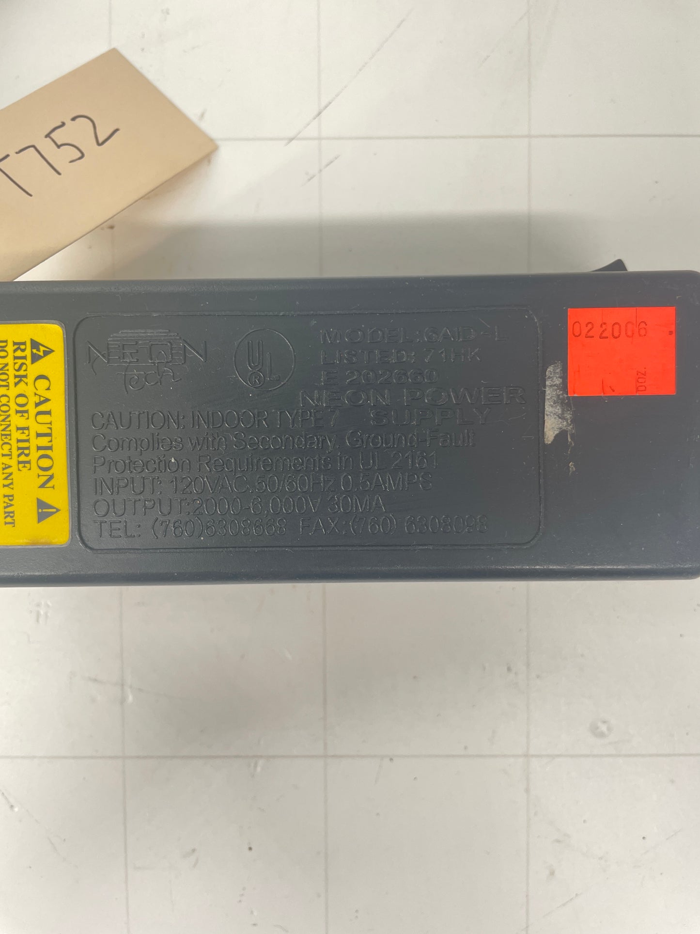 Neon Tech Power Supply Neon Sign Replacement Transformer – 6Kv