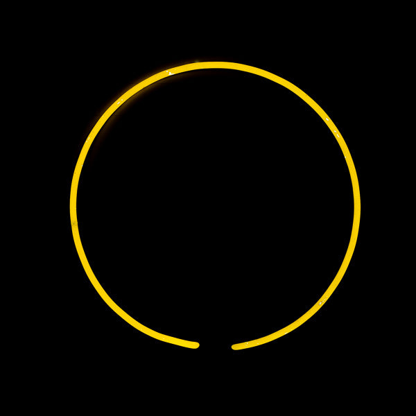 Yellow 18” Circle Border Replacement Tube - Neon Sign Part