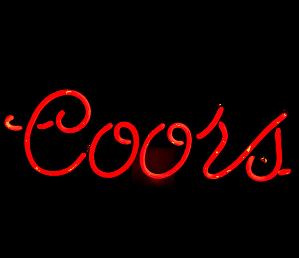 Coors Red Script Word unit with Vertical Electrodes Replacement Tube - Neon Sign Part