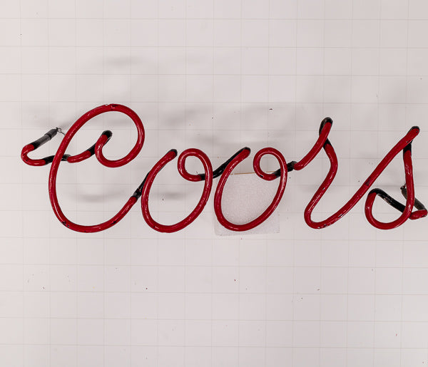 Coors Red Script Word unit with Vertical Electrodes Replacement Tube - Neon Sign Part