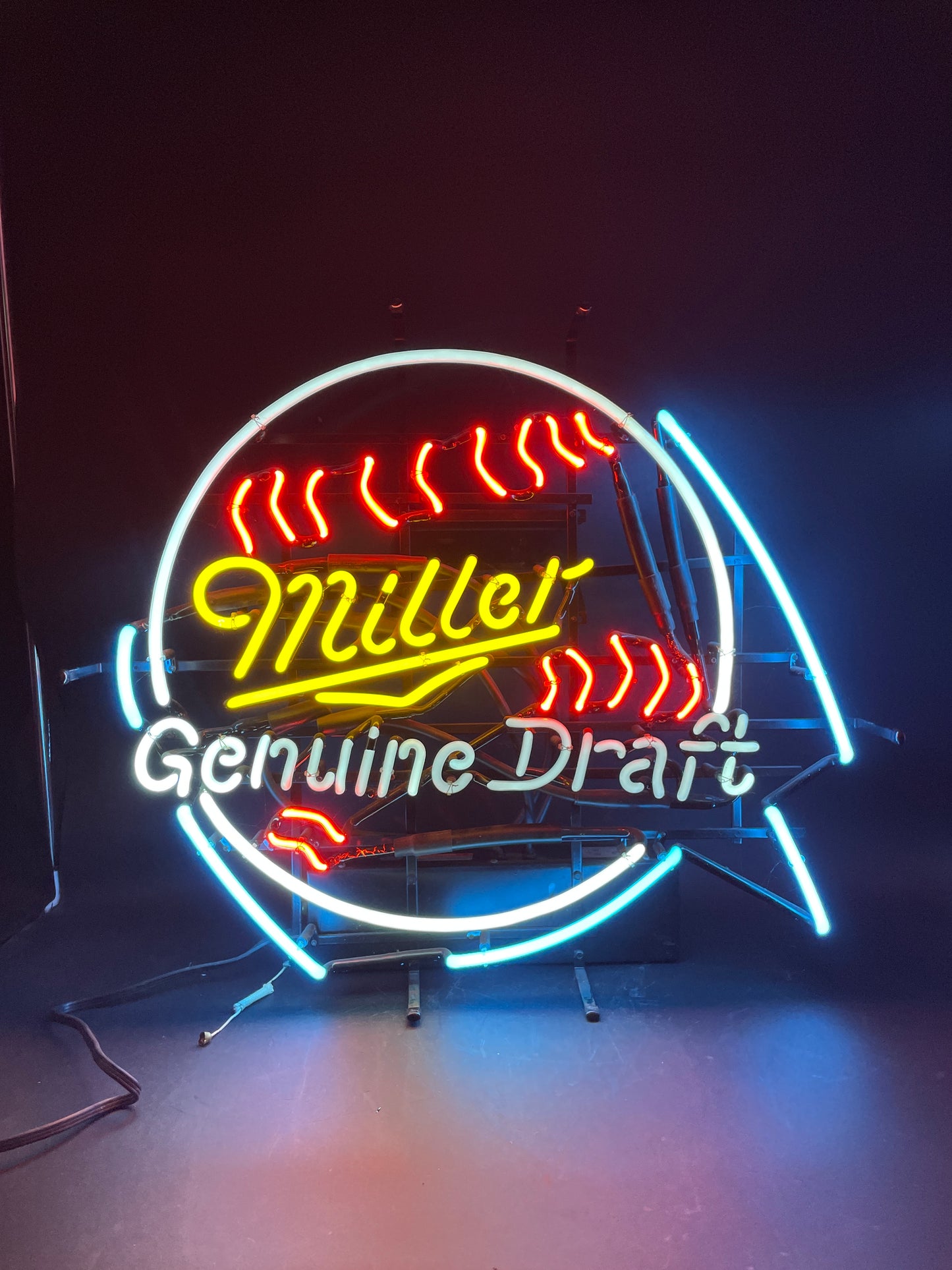 MGD Miller Genuine Draft Baseball Blue Lines unit - Replacement Tube - Neon Sign Part