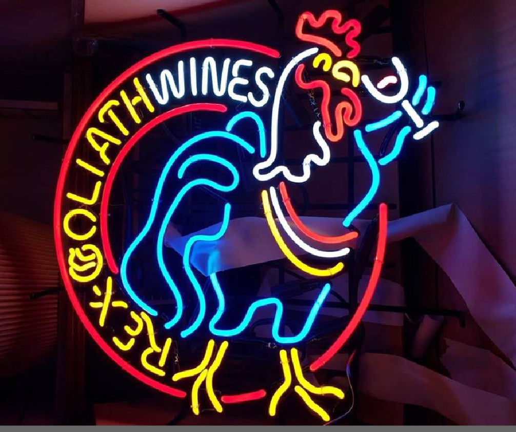 Red Double Circle Border Neon Unit for Rex Goliath Wine Rooster Sign Replacement Tube - Neon Sign Part