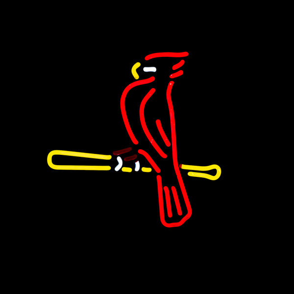 Cardinal on Bat Replacement Tube - Neon Sign Part Used