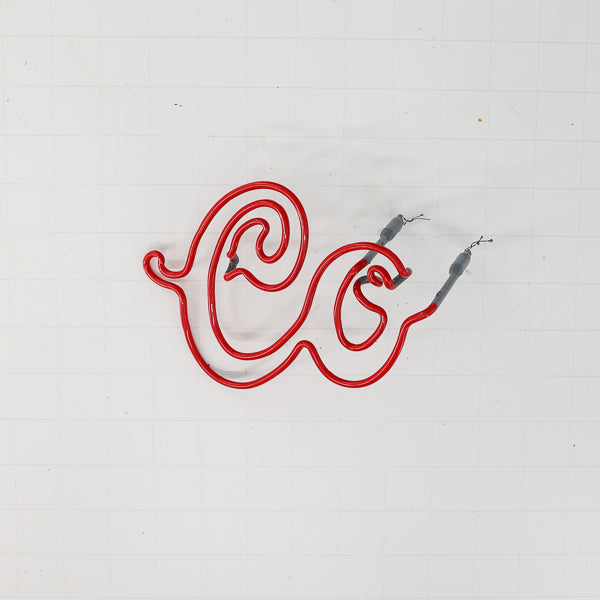 CO Double Stroke Script Word unit with Vertical Electrodes for Coors Replacement Tube - Neon Sign Part