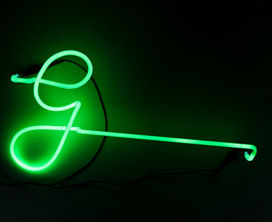 Unknown / Mystery G Single Stroke Word unit with Vertical Electrodes Replacement Tube - Neon Sign Part
