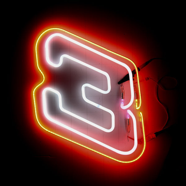 Number 3 Double Stroke Word set with Border Replacement Tube - Neon Sign Part