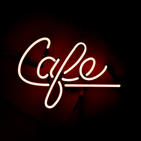 Cafe Single Stroke Word unit with Emphasis Replacement Tube - Neon Sign Part