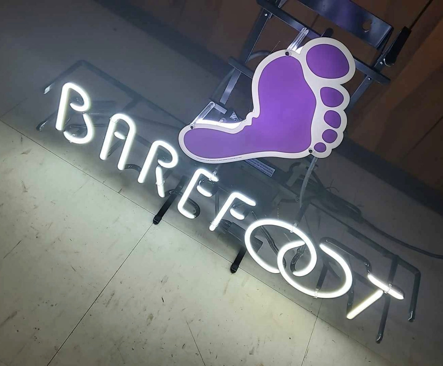 Barefoot Wine Purple Foot Neon Sign Plastic Replacement Panel