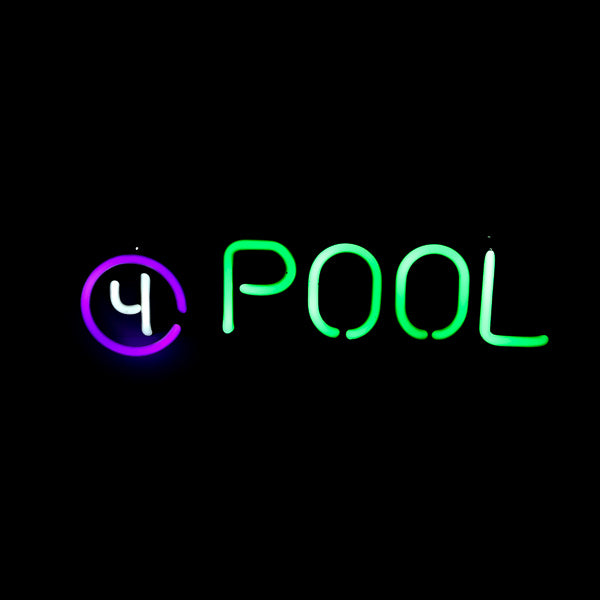 4 Pool Single Stroke Word unit for Billiards Replacement Tube - Neon Sign Part