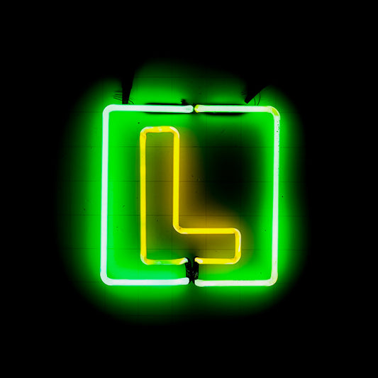 Unknown / Mystery Double Stroke L in Square Replacement Tube - Neon Sign Part