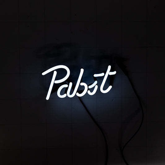 Pabst Script Word Unit for Pabst Blue Ribbon Red Border Replacement Tube - Neon Sign Part Used