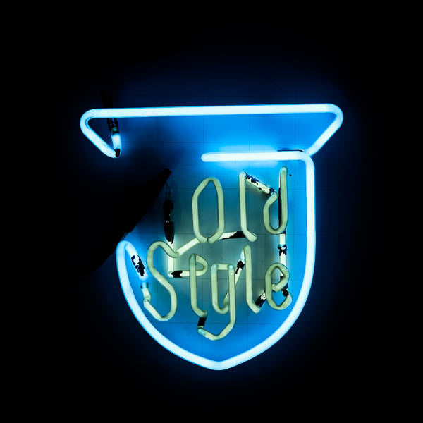 Vintage Old Style Single Stroke Word unit with Shield Replacement Tube - Neon Sign Part