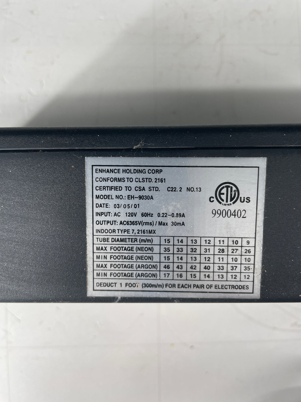 Enhance Electronic Neon Sign Replacement Transformer – 9Kv
