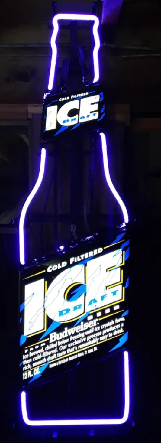 18-16 Bud Ice Bottle Top Backlight Neon Sign Replacement Tube