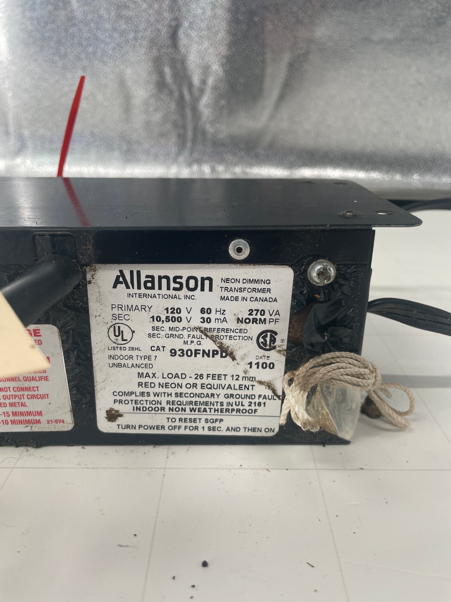 Allanson Vintage Core & Coil Neon Sign Replacement Transformer – 10.5Kv