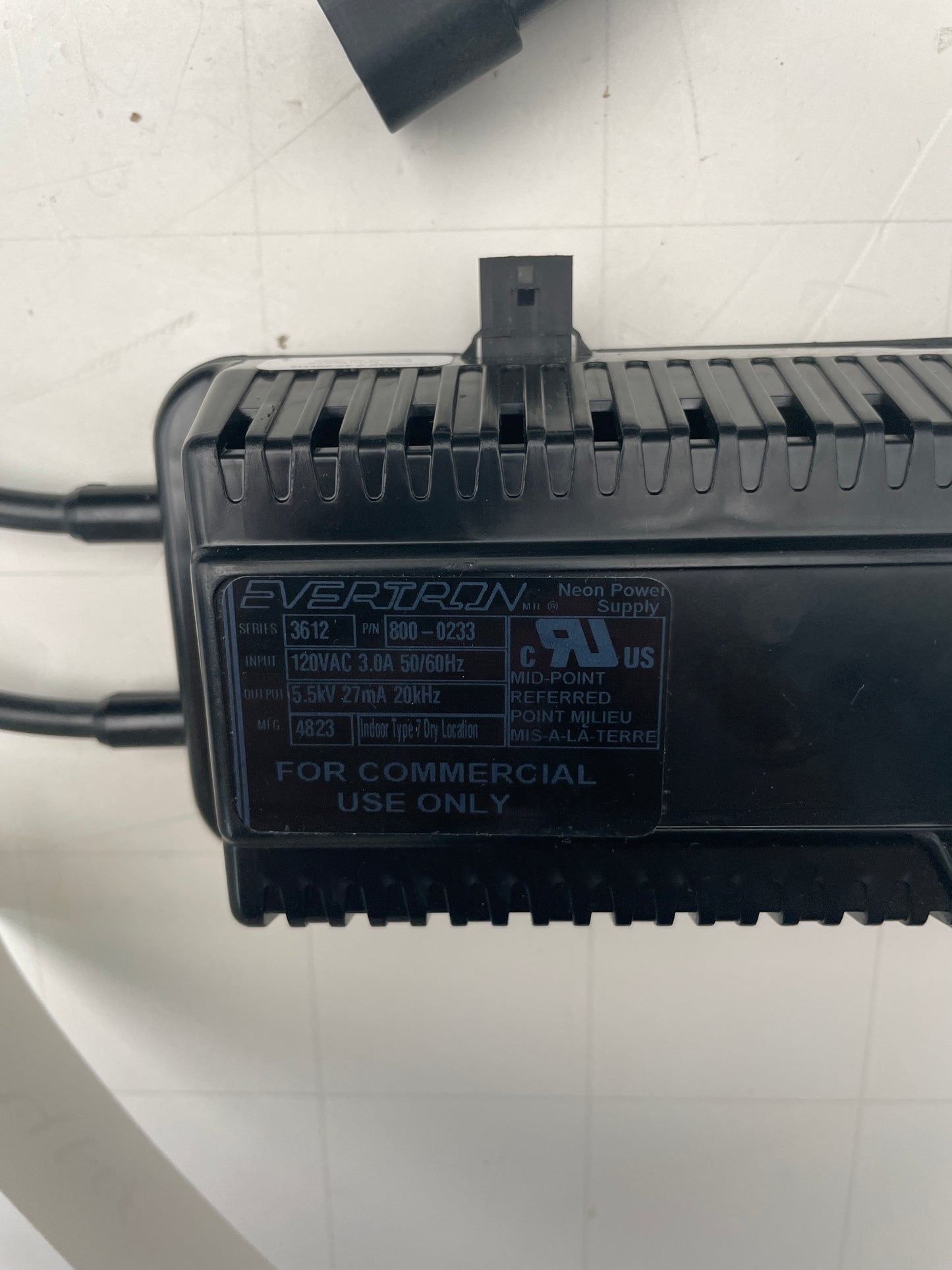 Evertron 3612 With Lower Low Voltage Extra Port IEC Plug Electronic  Neon Sign Replacement Transformer – 5.5Kv