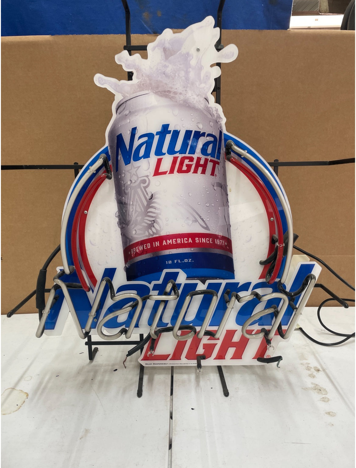 Natural Light Single Stroke Word unit with border Replacement Tube - Neon Sign Part Used