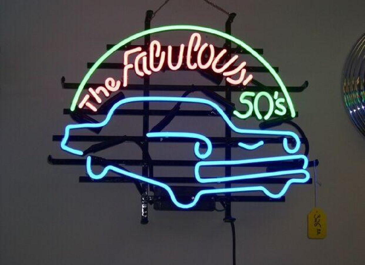 The Fabulous Single Stroke Script Word unit for 50's Car and / or Others Replacement Tube - Neon Sign Part