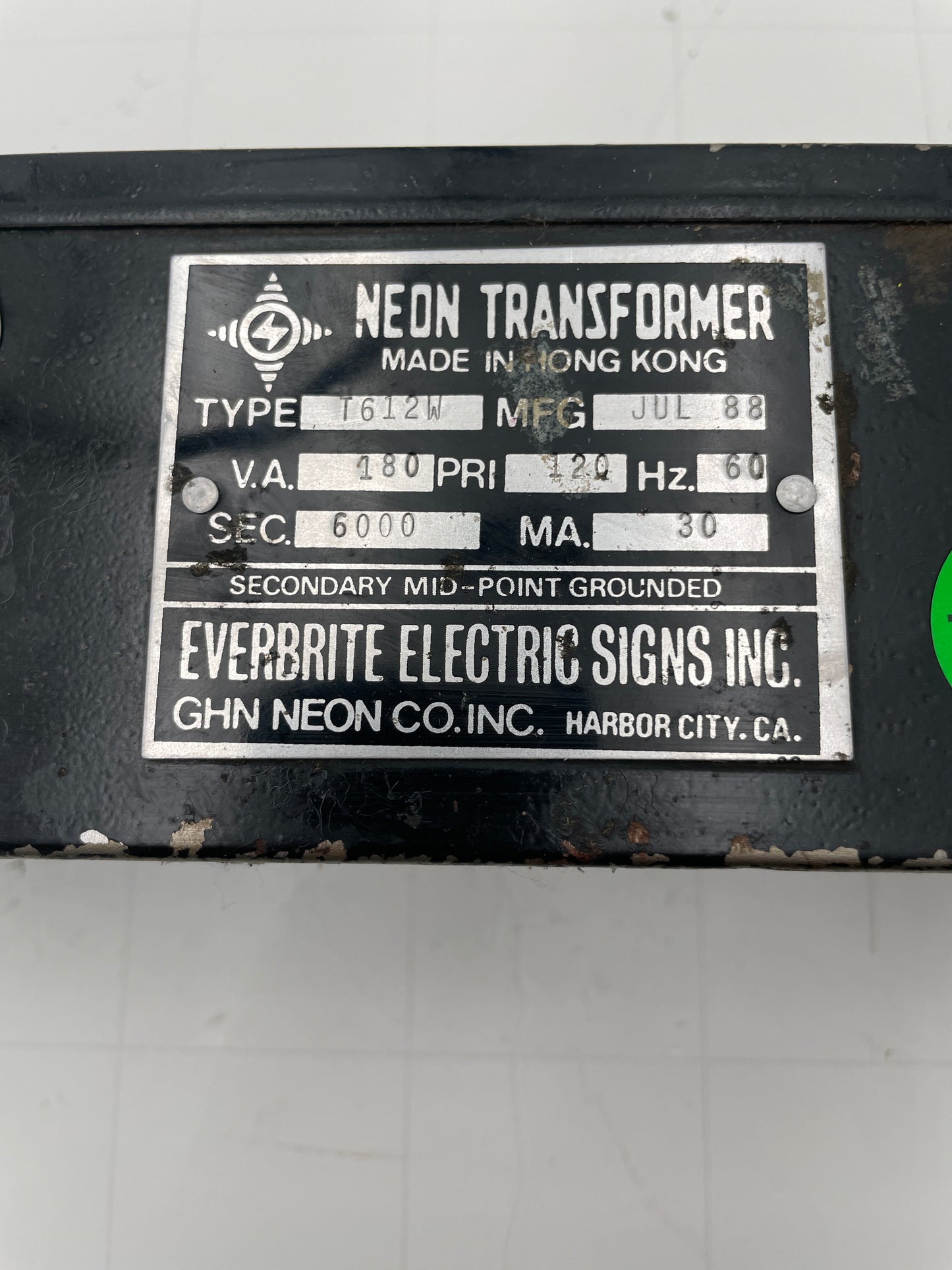 Everbrite Vintage Core & Coil Neon Sign Replacement Transformer – 6Kv