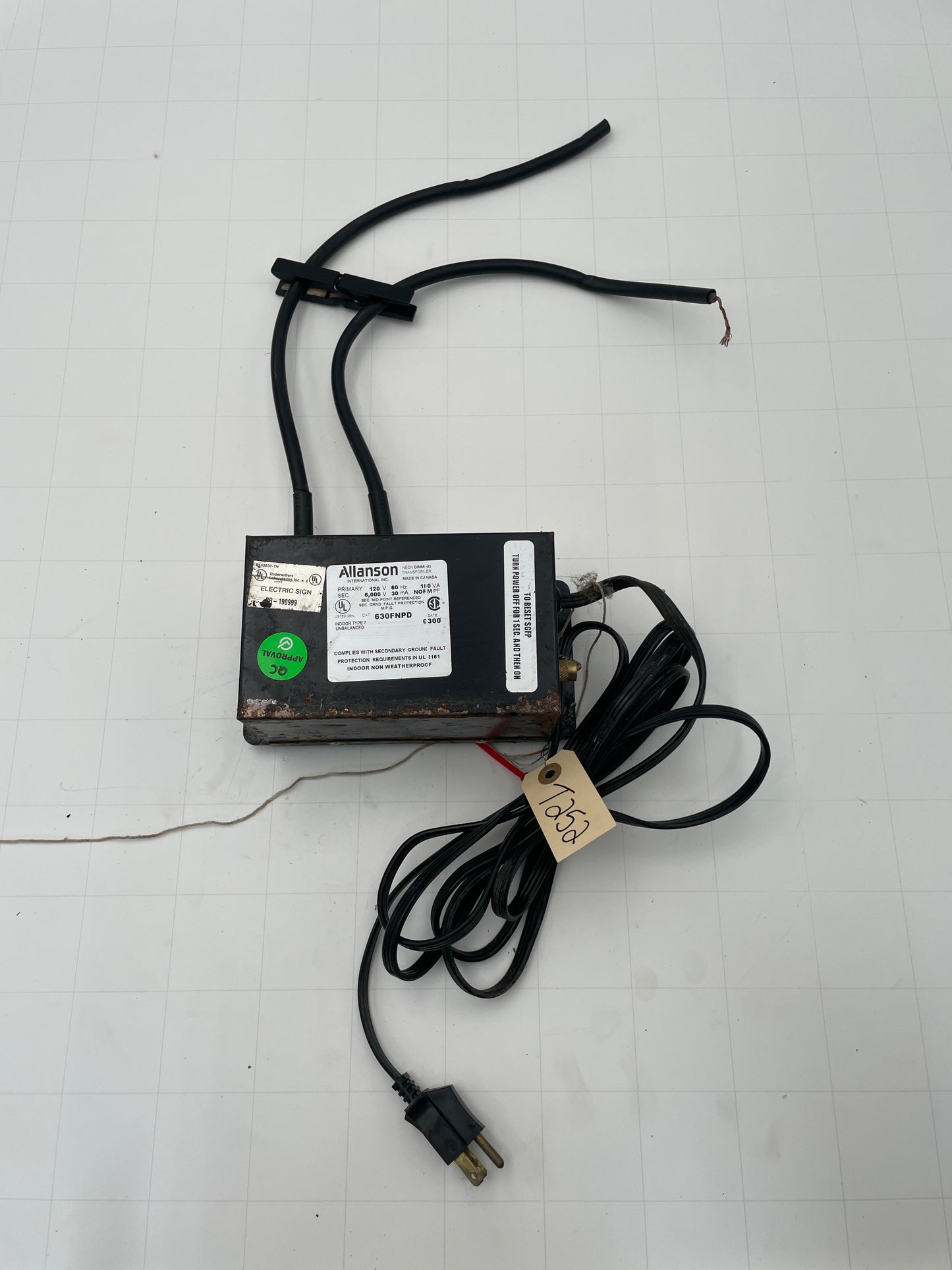 Allanson Vintage Core & Coil Neon Sign Replacement Transformer – 6Kv
