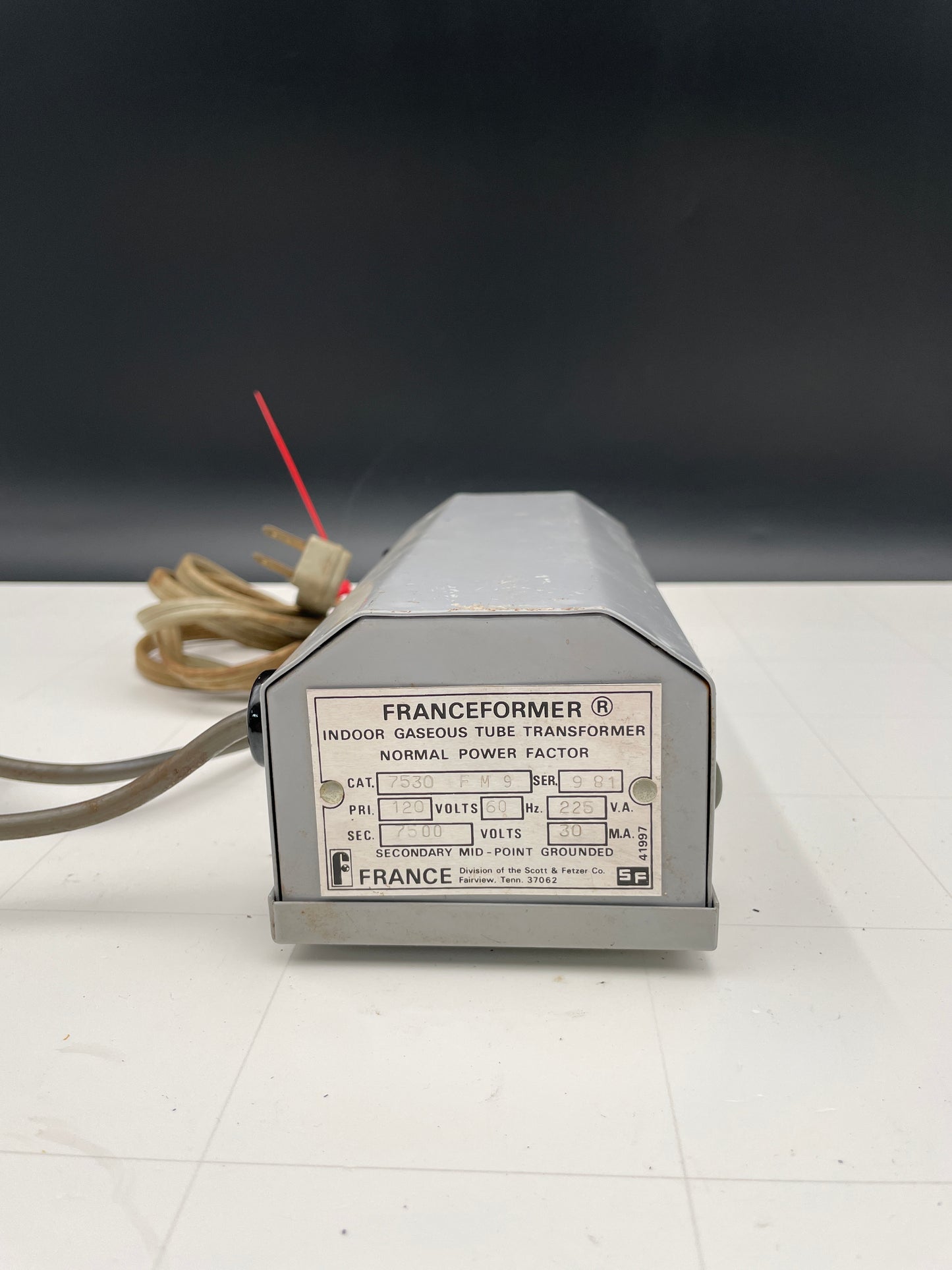 Franceformer Vintage Grey / Gray Core & Coil Neon Sign Replacement Transformer – 7.5Kv