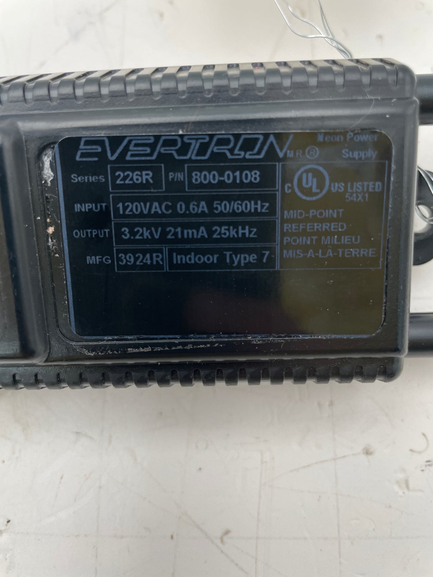 Evertron 226R Electronic Neon Sign Replacement Transformer – 3.2Kv