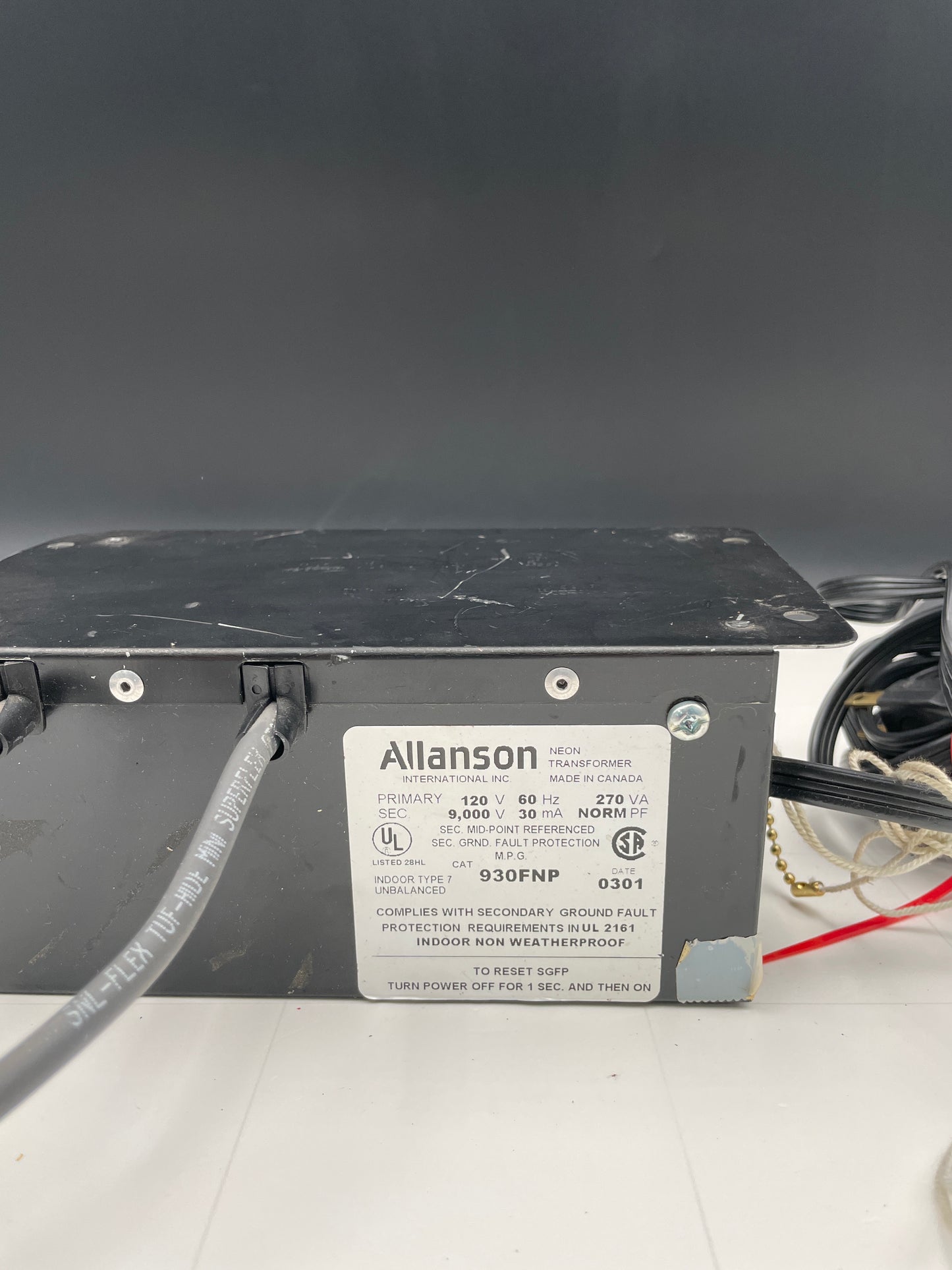Allanson Vintage Core & Coil Neon Sign Replacement Transformer – 9Kv