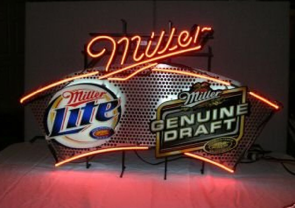Bottom border unit for dual brand MGD and Miller Lite for Neon Tech Replacement Tube - Neon Sign Part