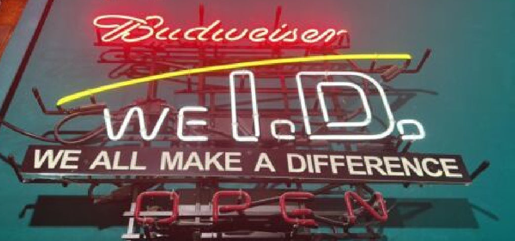 WE I for Budweiser WE ID make A Difference Neon Sign Replacement Tube