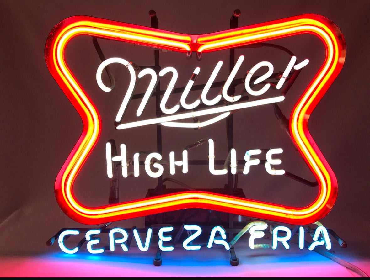 CERVEZA FRIA Single Stroke Word Unit for Miller High Life Replacement Tube - Neon Sign Part