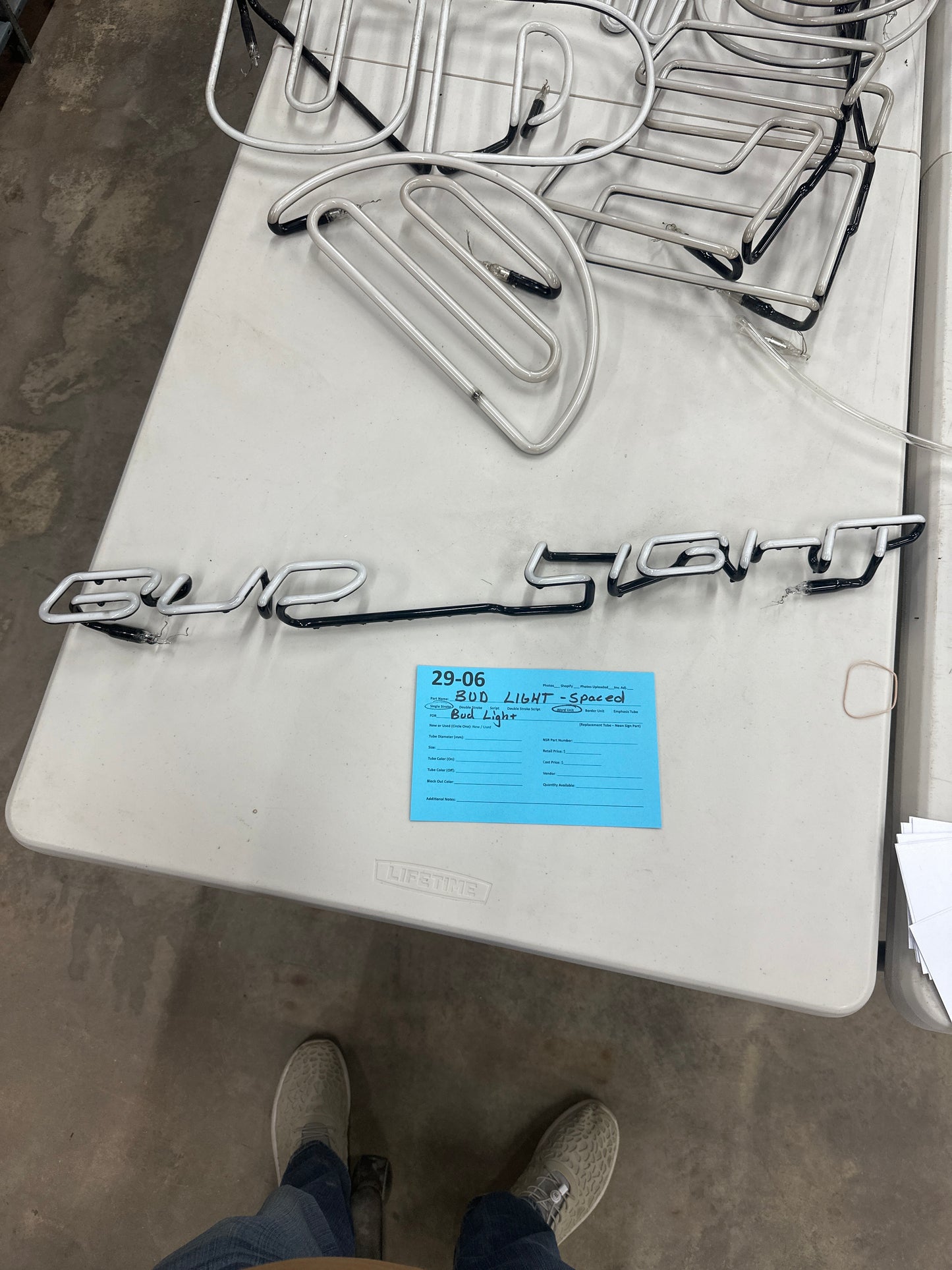 BUD LIGHT spaced single stroke word unit for Bud Light Replacement Tube - Neon Sign Part