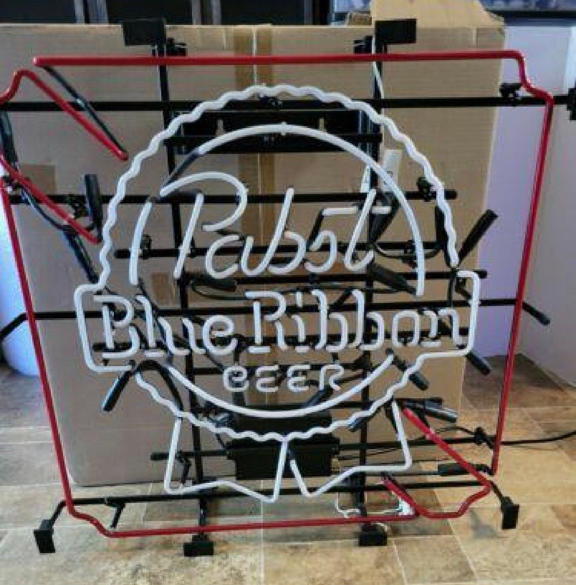 Pabst Red Border indent corners for Pabst Blue Ribbon Red Border Replacement Tube - Neon Sign Part Used