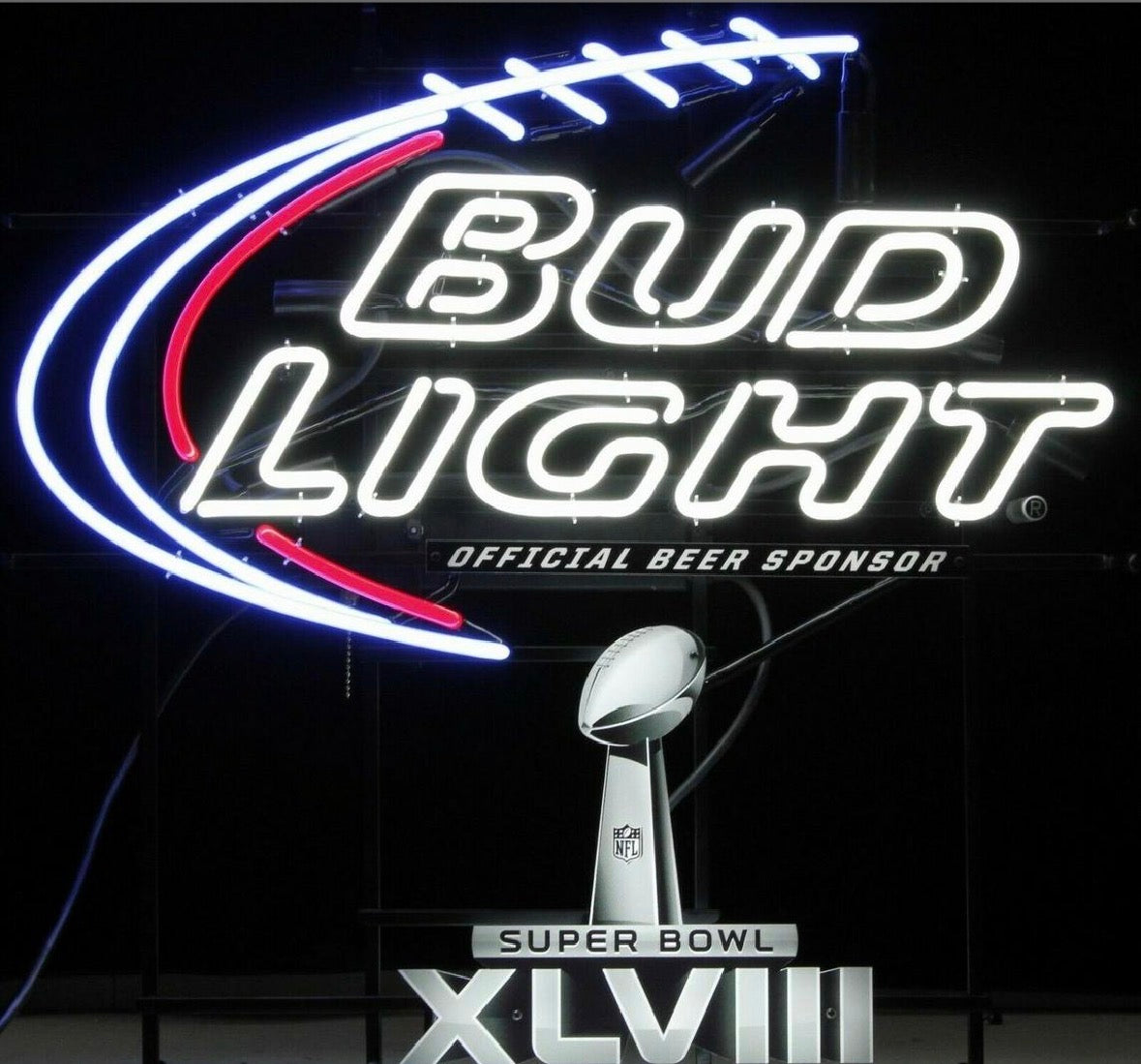 Bud Double Stroke Word unit for Bud Light Super Bowl 48 XLlll Replacement Tube - Neon Sign Part