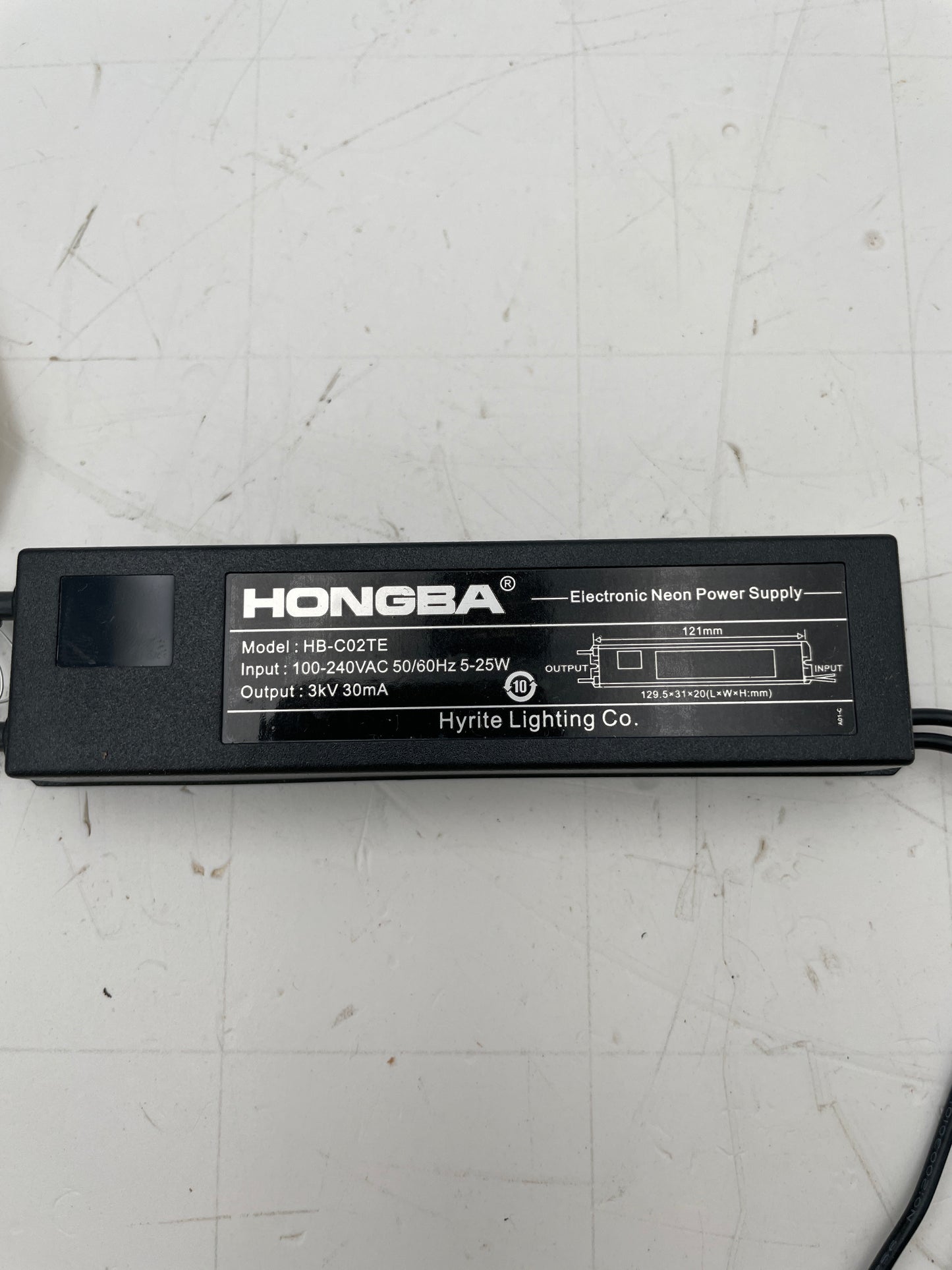 Hongba HB-C02TE Electronic Neon Sign Replacement Transformer – 3kV 30mA