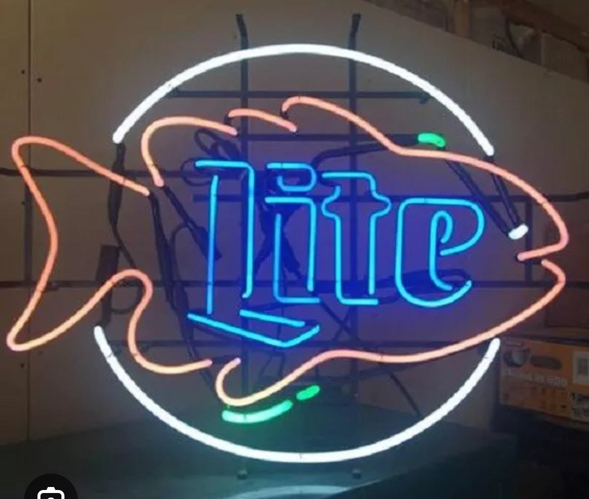 Border of Fish for Miller Lite Neon Sign Replacement Tube