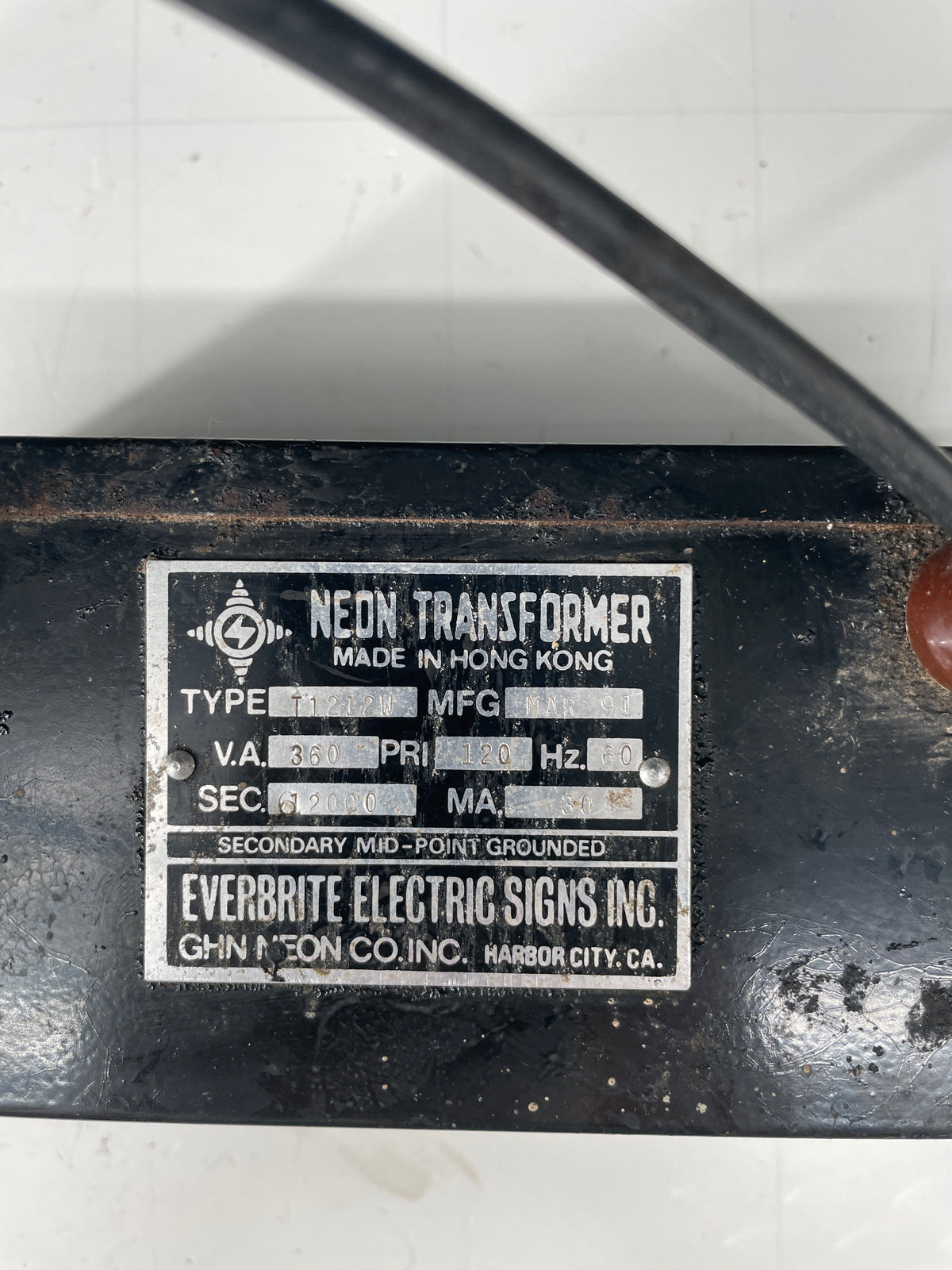 Everbrite Vintage Core & Coil Neon Sign Replacement Transformer – 12Kv