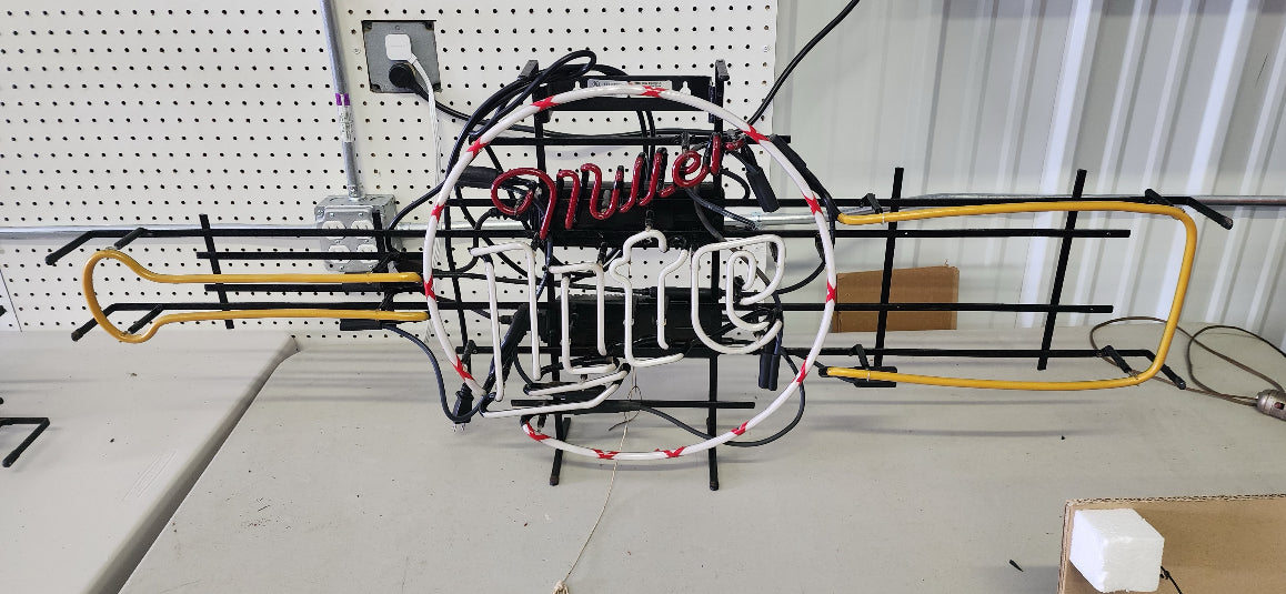 Left and Right Baseball Bat Set Border Unit for Miller Lite or Frankenstein Replacement Tube - Neon Sign Part