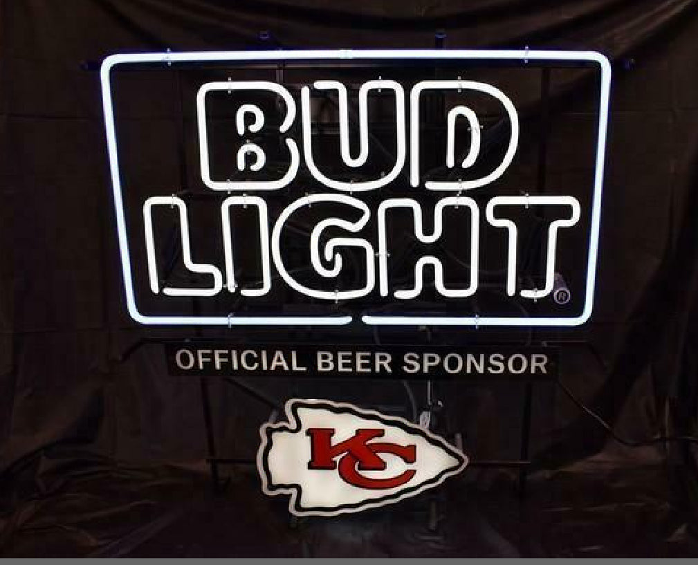 KC Arrowhead for Bud Light NFL Kansas City Chiefs Neon Sign Plastic Replacement Panel