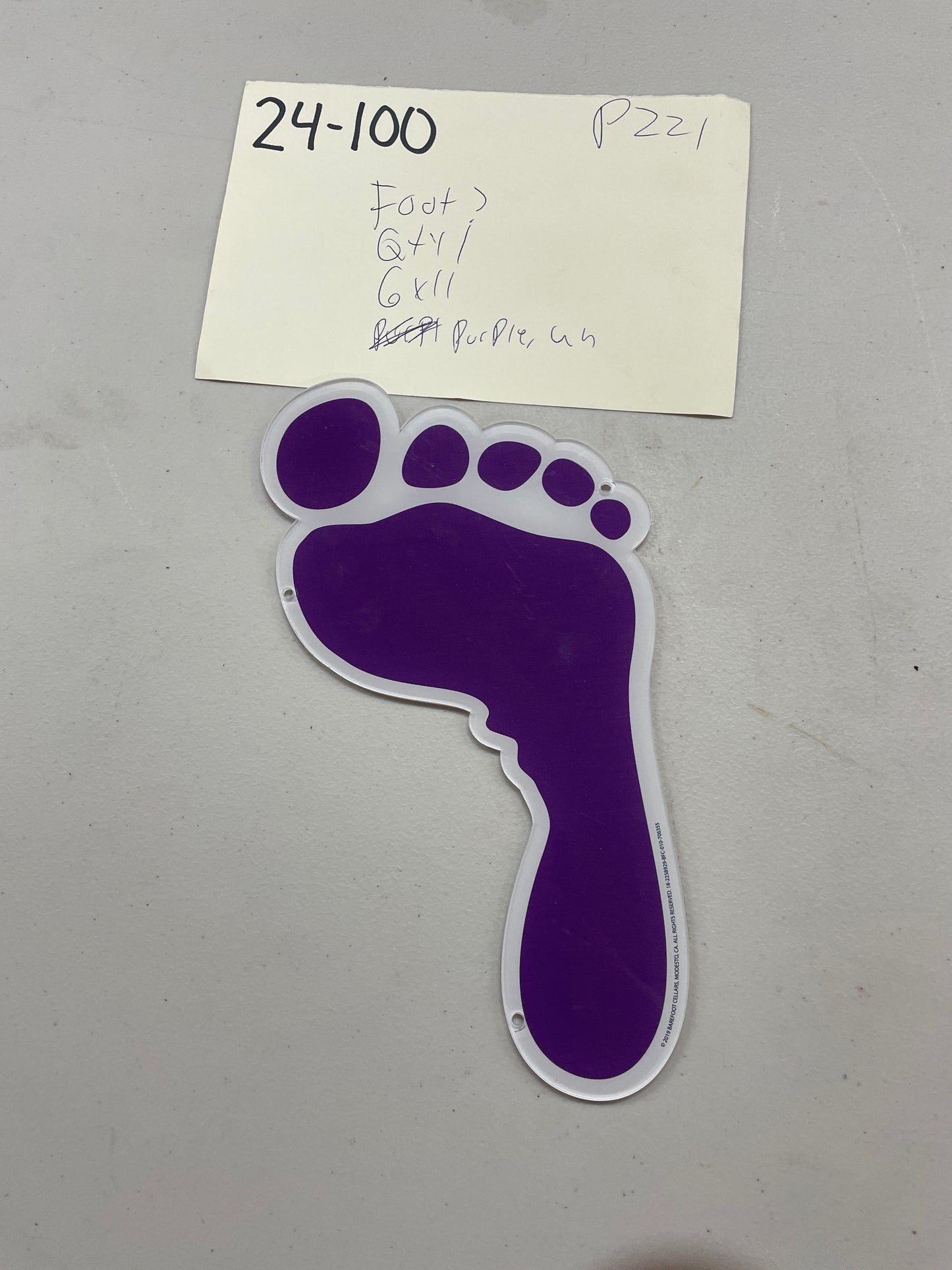 Barefoot Wine Purple Foot Neon Sign Plastic Replacement Panel
